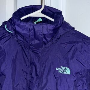 Women’s full zipper Purple Blue North Face Hyvent waterproof Lined Nylon jacket